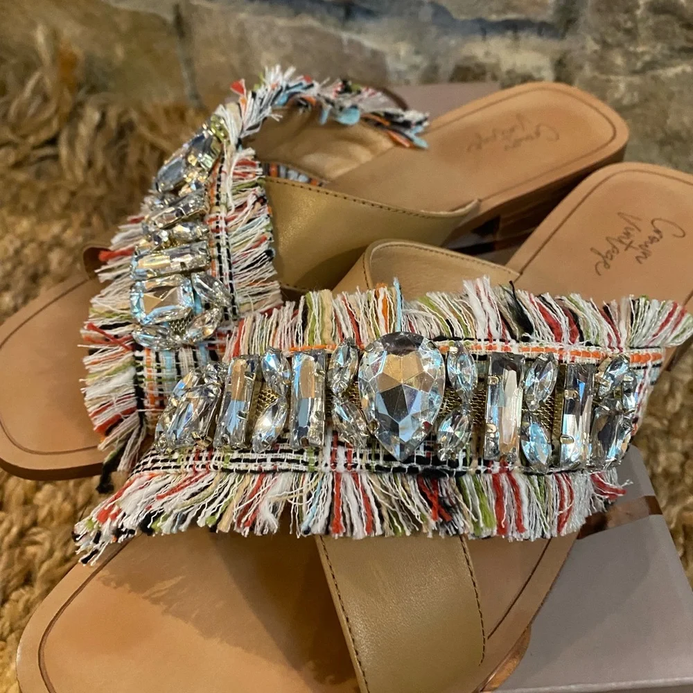 Crown Vintage Tan Embellished Sandals - Picture 2 of 4